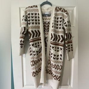White and Tan Cardigan